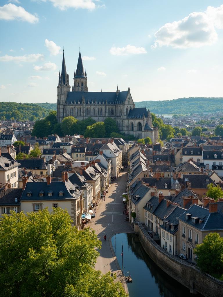 Vue de Limoges avec sa cathédrale et ses quartiers historiques